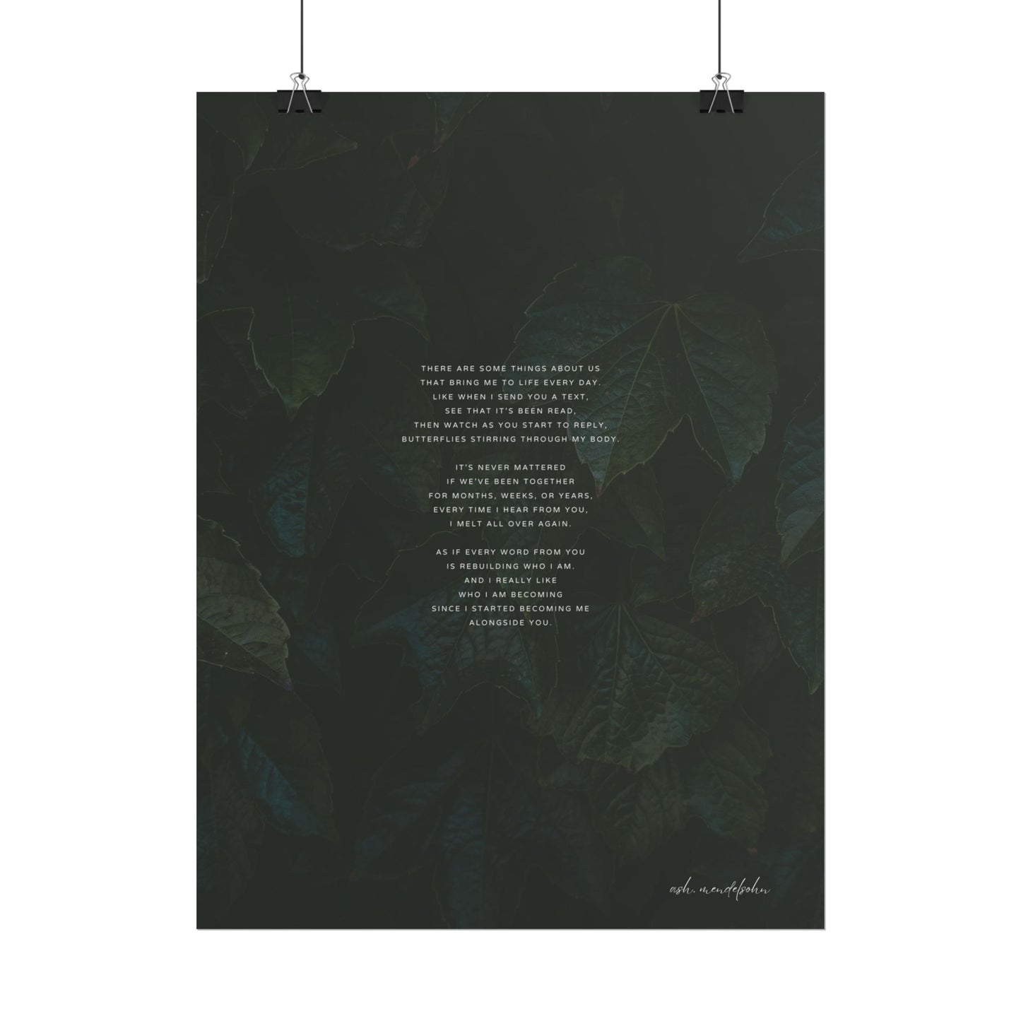 You And The Butterflies Poem, Nature Print Unframed