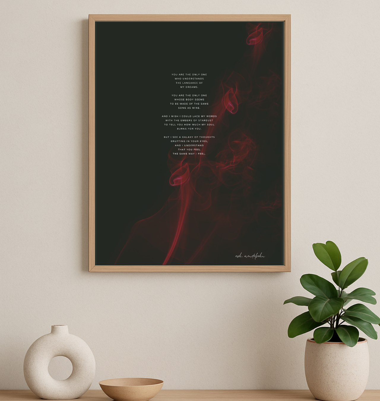 Only You Poem, Romantic Print Unframed