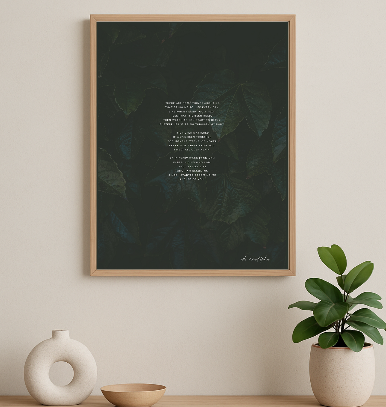 You And The Butterflies Poem, Nature Print Unframed