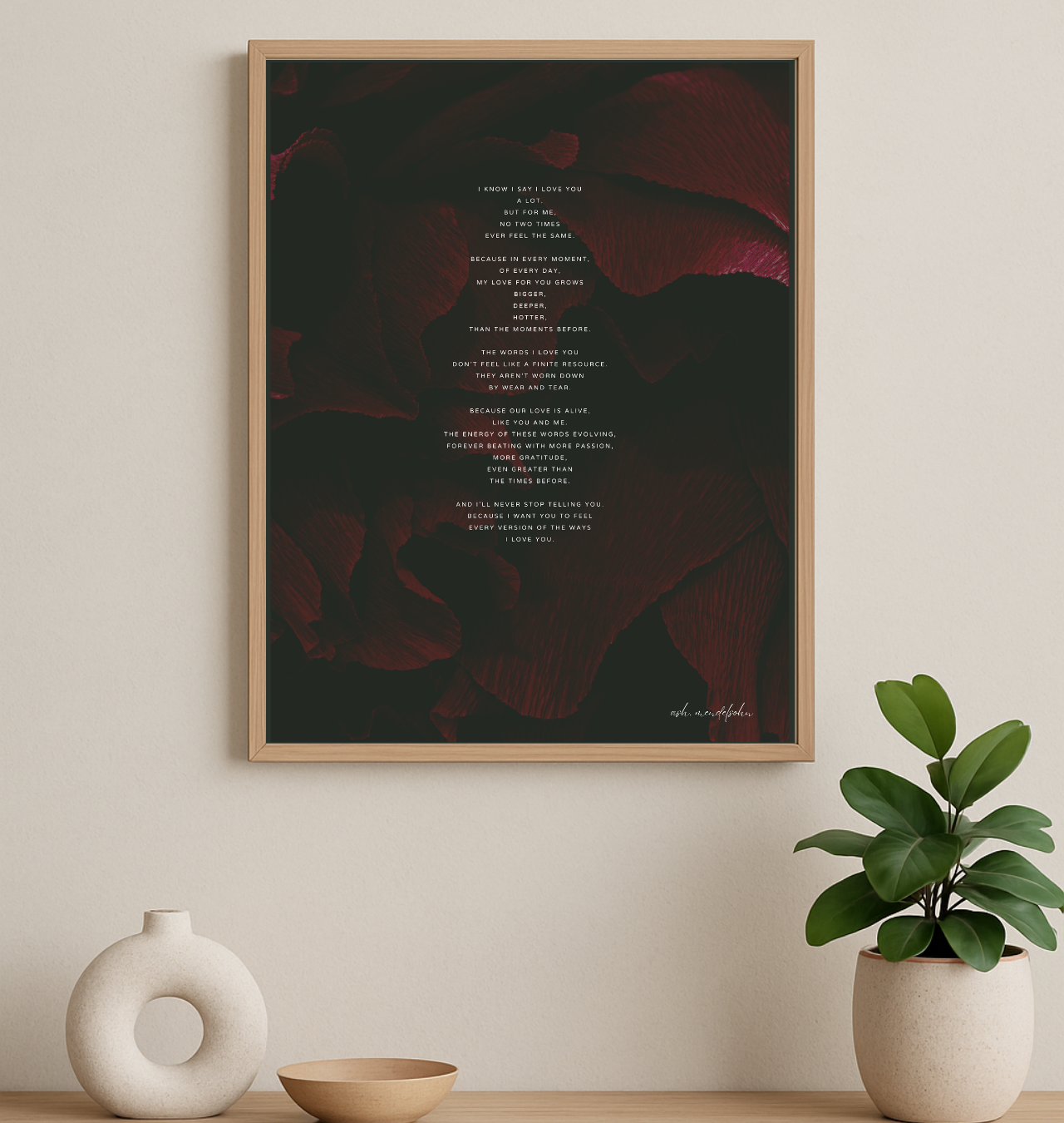 More Love Poem, Romantic Print Unframed