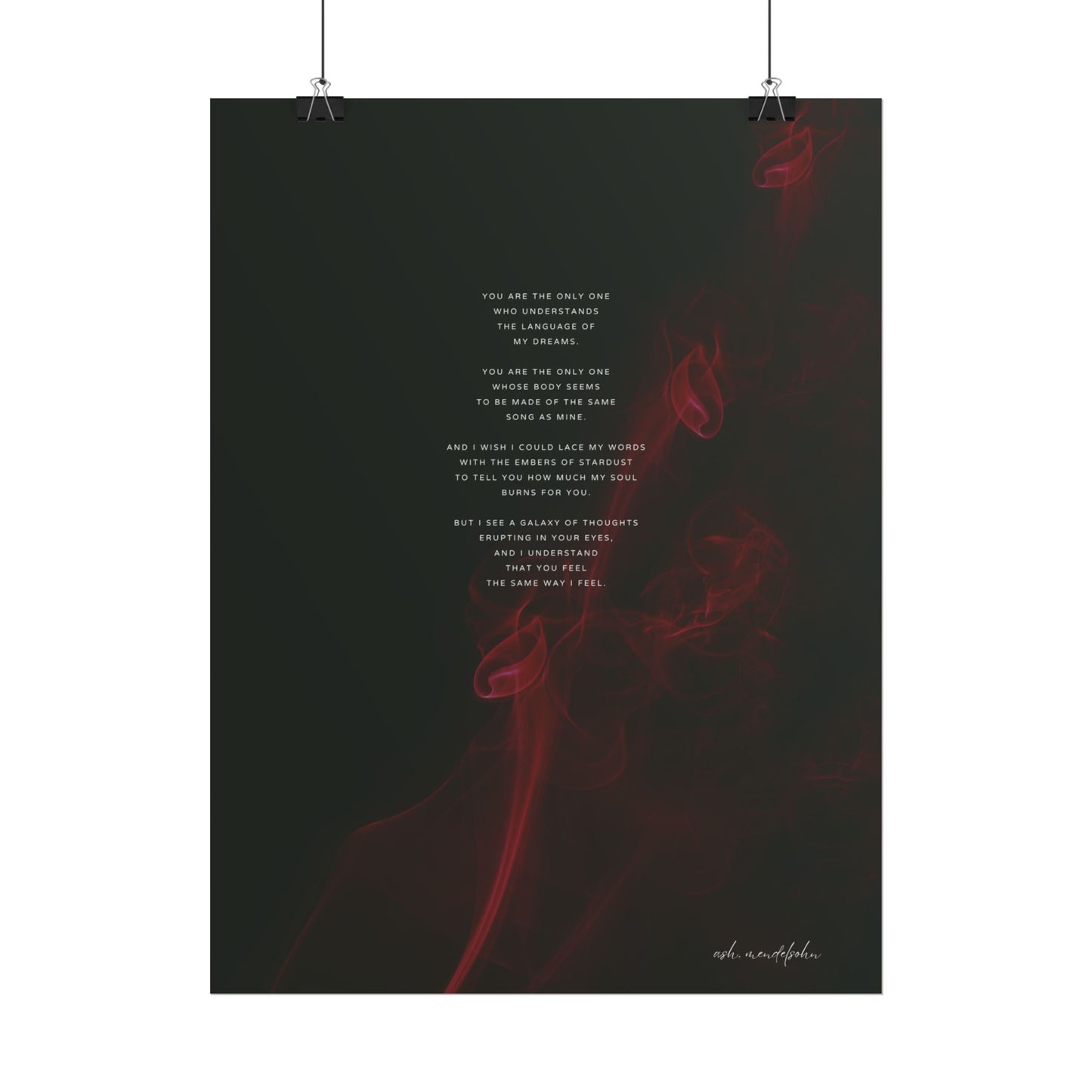 Only You Poem, Romantic Print Unframed