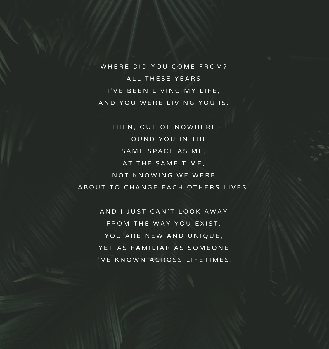 New familiarity Poem, Nature Print Unframed