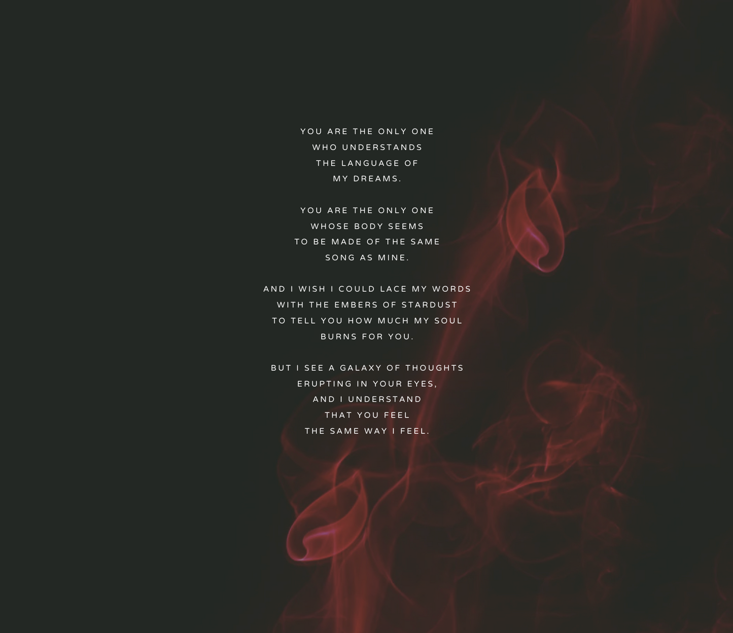 Only You Poem, Romantic Print Unframed