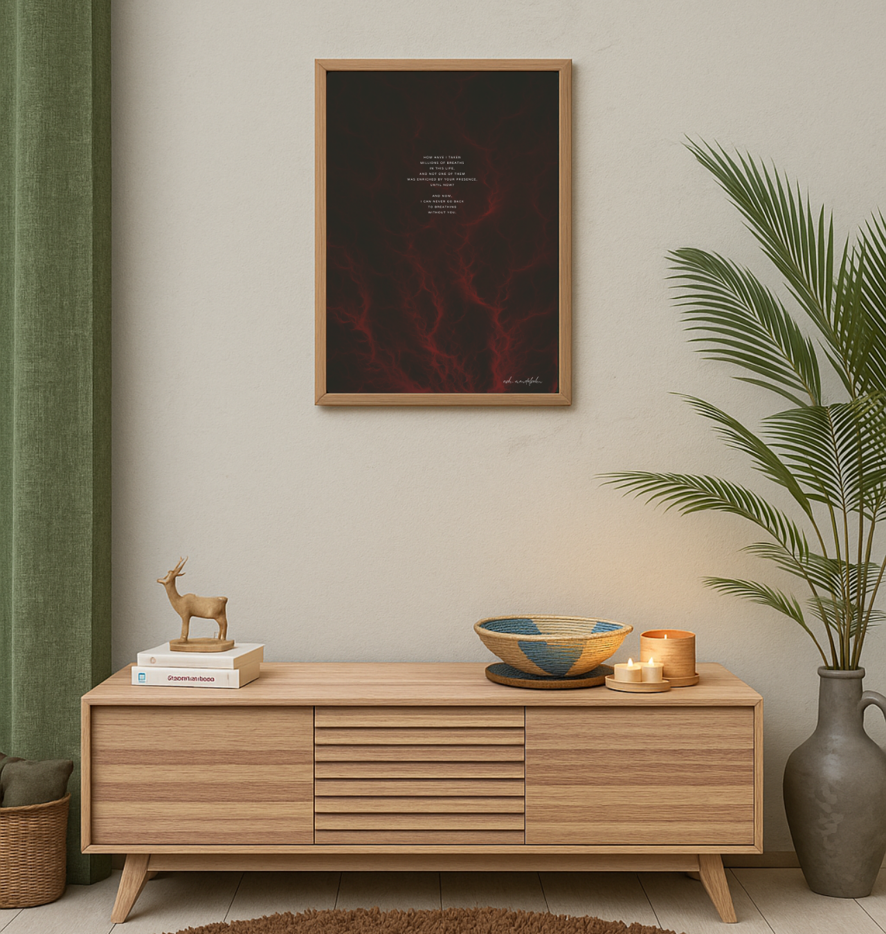 Life Breath Poem, Romantic Print Unframed