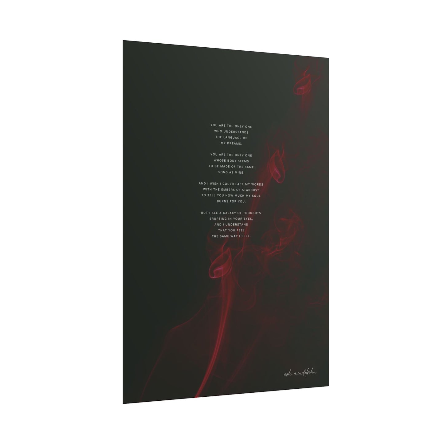 Only You Poem, Romantic Print Unframed