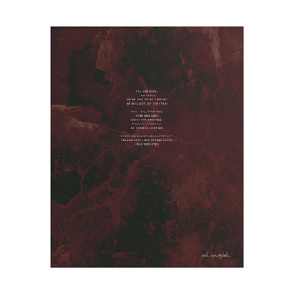 The Words of My Music Poem, Romantic Print Unframed