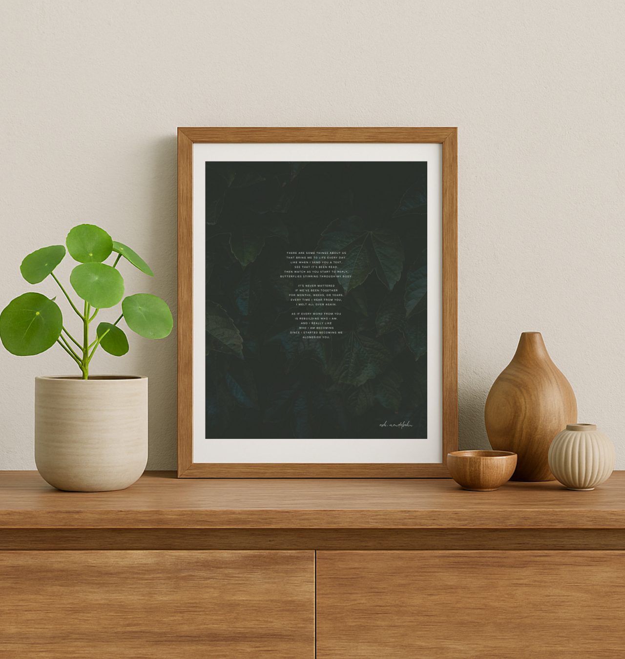 You And The Butterflies Poem, Nature Print Unframed