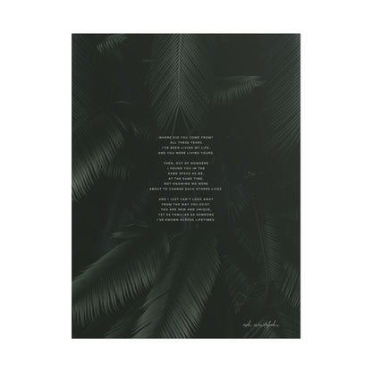 New familiarity Poem, Nature Print Unframed