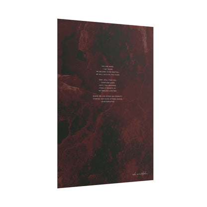 The Words of My Music Poem, Romantic Print Unframed