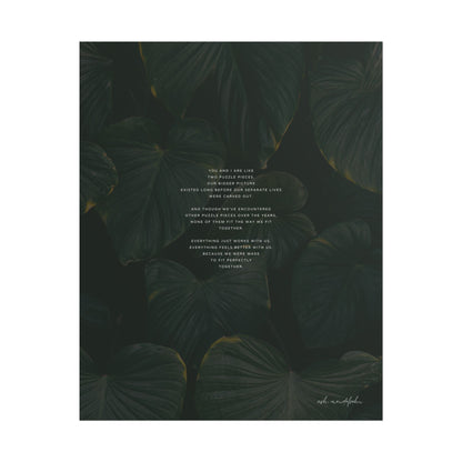 Puzzle Pieces Poem, Nature Print Unframed