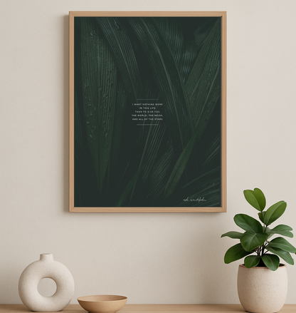 Galaxy Love Poem, Nature Print Unframed