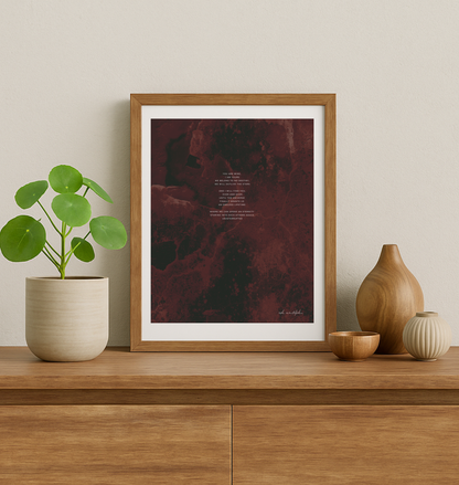 The Words of My Music Poem, Romantic Print Unframed