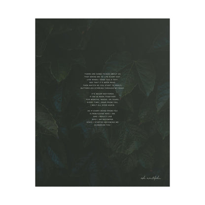 You And The Butterflies Poem, Nature Print Unframed