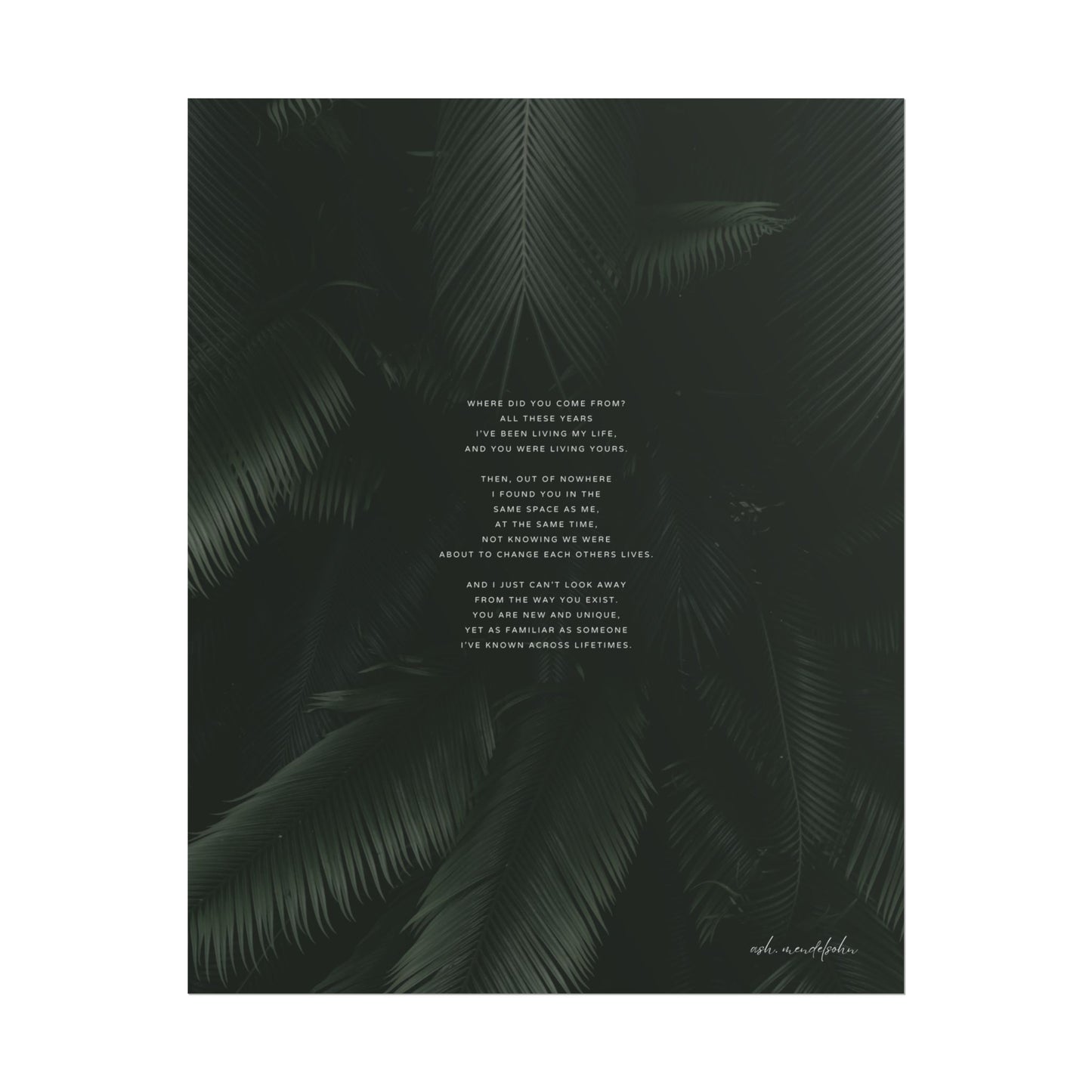 New familiarity Poem, Nature Print Unframed