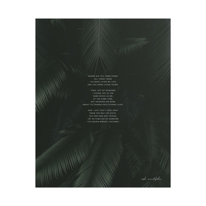 New familiarity Poem, Nature Print Unframed