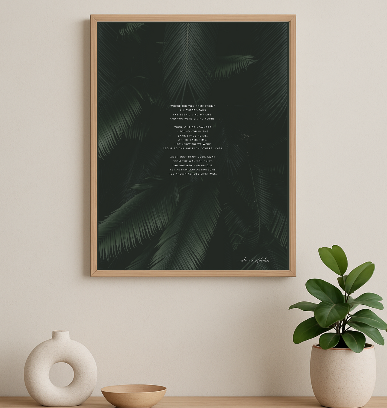New familiarity Poem, Nature Print Unframed
