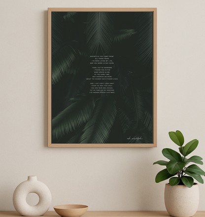 New familiarity Poem, Nature Print Unframed
