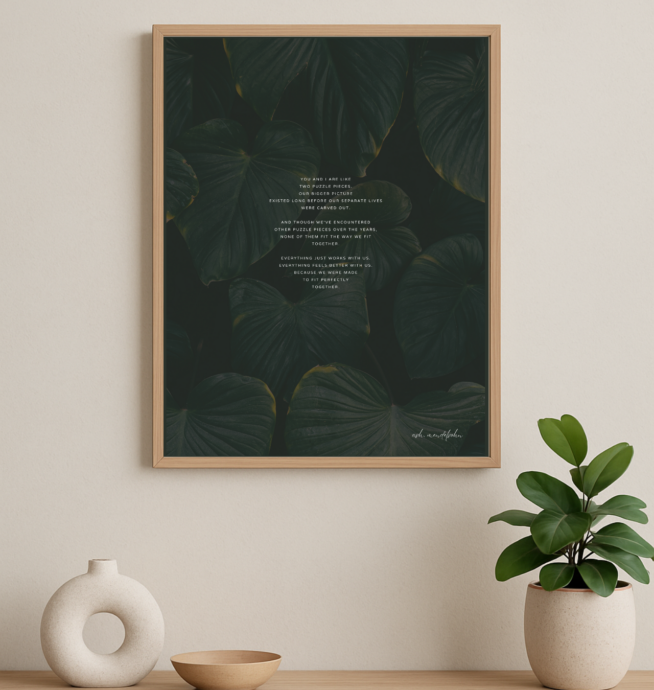 Puzzle Pieces Poem, Nature Print Unframed