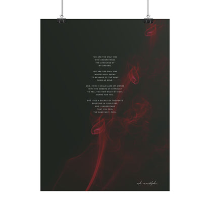 Only You Poem, Romantic Print Unframed