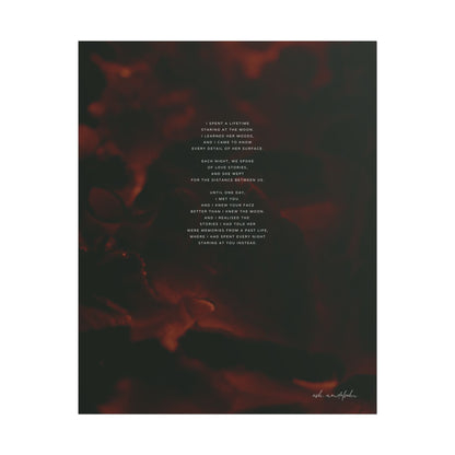Moon Study Poem, Romantic Print Unframed