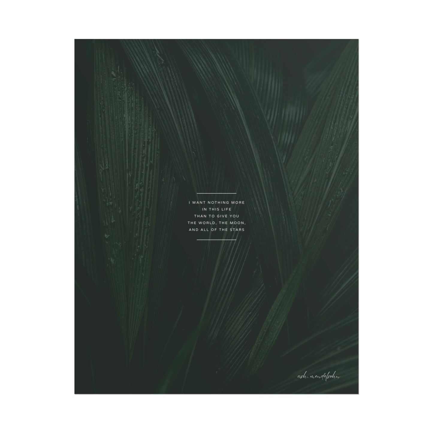 Galaxy Love Poem, Nature Print Unframed