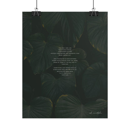 Puzzle Pieces Poem, Nature Print Unframed