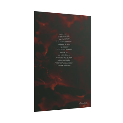 Moon Study Poem, Romantic Print Unframed