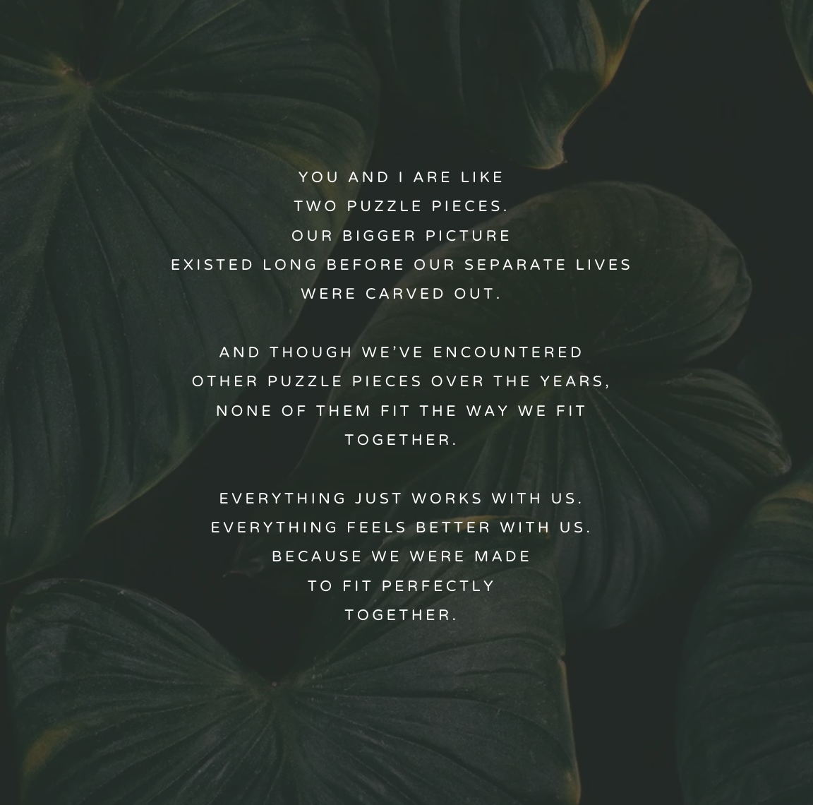 Puzzle Pieces Poem, Nature Print Unframed