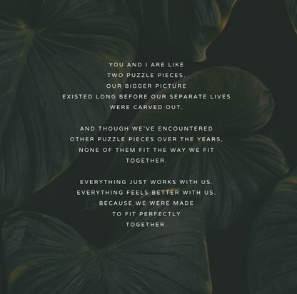 Puzzle Pieces Poem, Nature Print Unframed