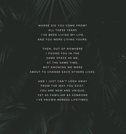 New familiarity Poem, Nature Print Unframed