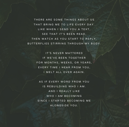 You And The Butterflies Poem, Nature Print Unframed