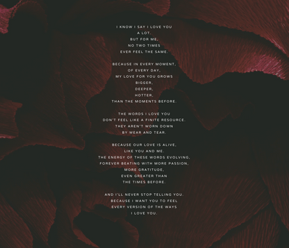 More Love Poem, Romantic Print Unframed