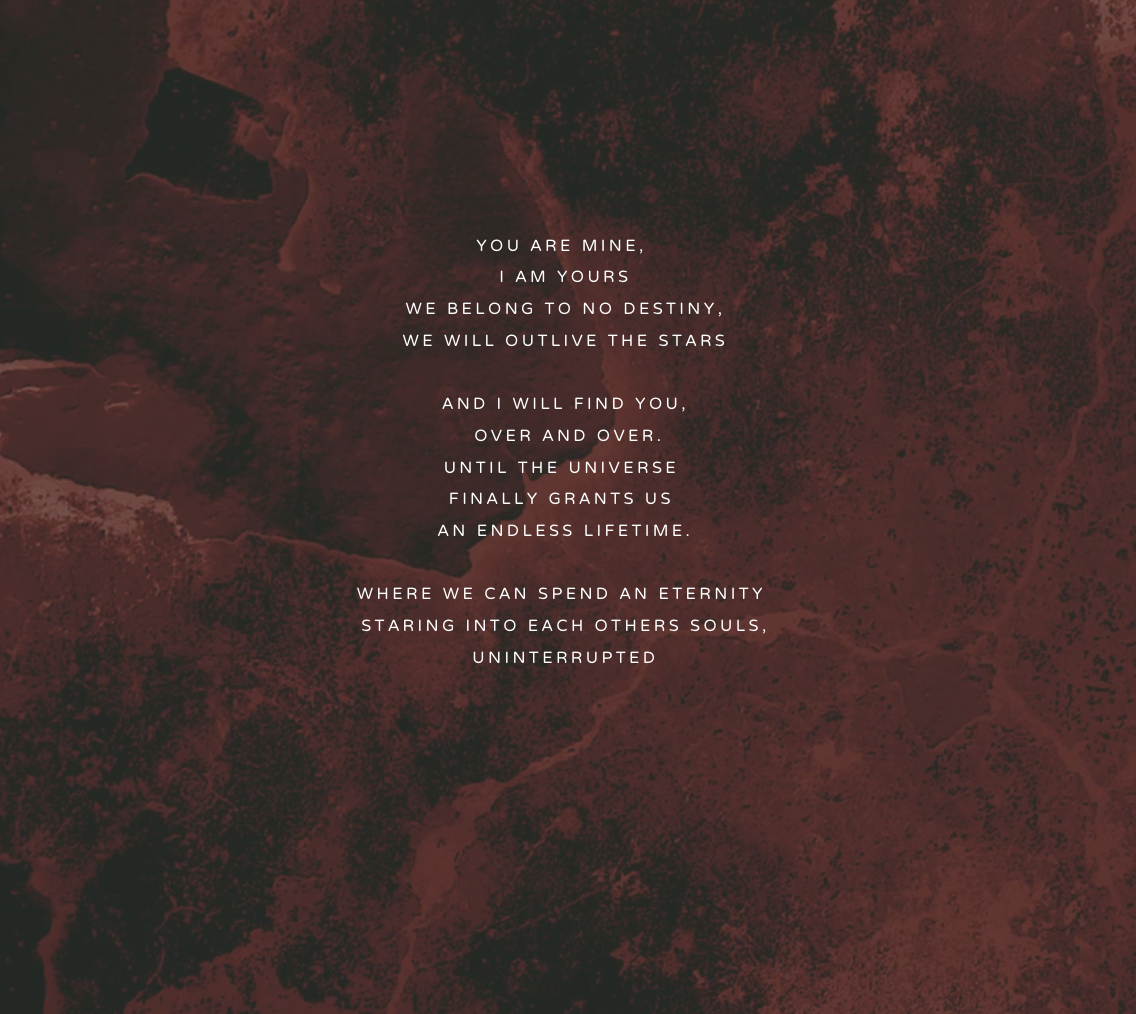 The Words of My Music Poem, Romantic Print Unframed