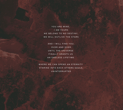 The Words of My Music Poem, Romantic Print Unframed